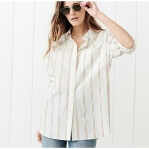 Jenni Kayne Long Sleeve Striped Button Down Oversized Boyfriend Shirt Size XS